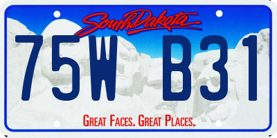 SD license plate 75WB31