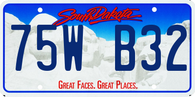 SD license plate 75WB32