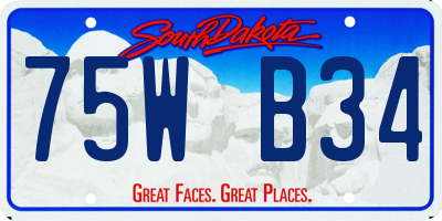 SD license plate 75WB34