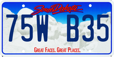 SD license plate 75WB35