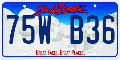 SD license plate 75WB36