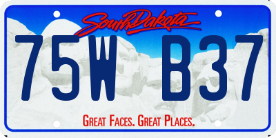 SD license plate 75WB37