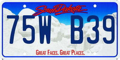 SD license plate 75WB39