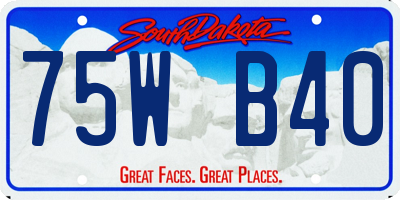 SD license plate 75WB40