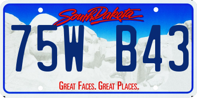 SD license plate 75WB43