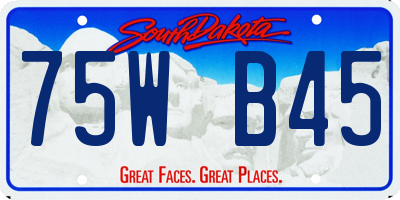 SD license plate 75WB45