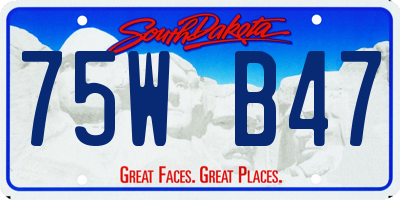 SD license plate 75WB47