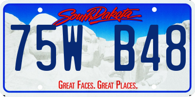 SD license plate 75WB48