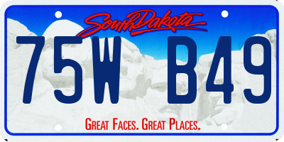 SD license plate 75WB49