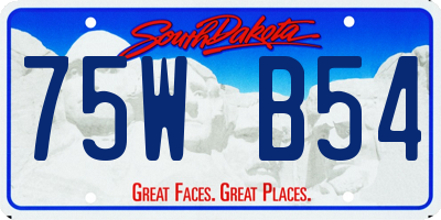 SD license plate 75WB54