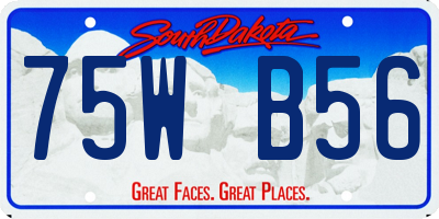 SD license plate 75WB56