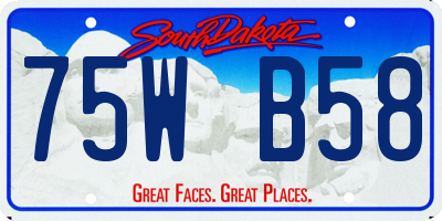 SD license plate 75WB58