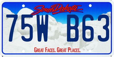 SD license plate 75WB63