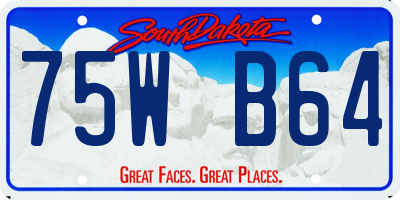 SD license plate 75WB64