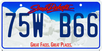 SD license plate 75WB66