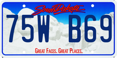 SD license plate 75WB69