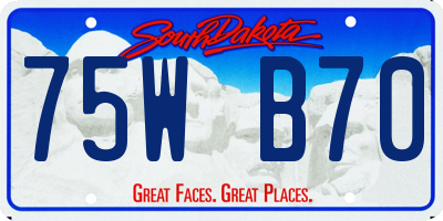 SD license plate 75WB70