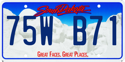 SD license plate 75WB71
