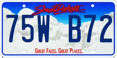 SD license plate 75WB72