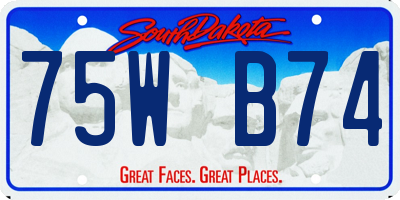 SD license plate 75WB74