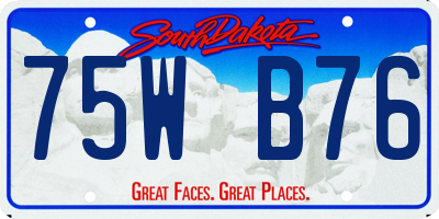 SD license plate 75WB76
