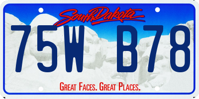 SD license plate 75WB78