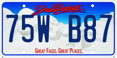 SD license plate 75WB87