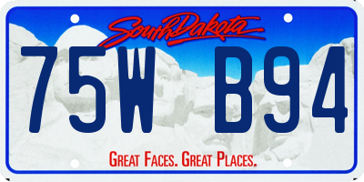 SD license plate 75WB94