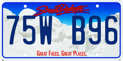 SD license plate 75WB96