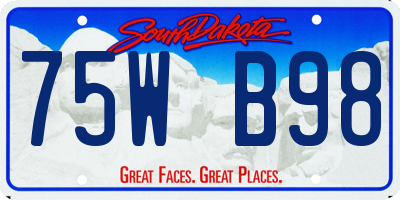 SD license plate 75WB98