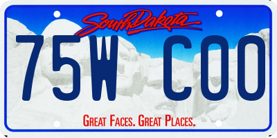 SD license plate 75WC00