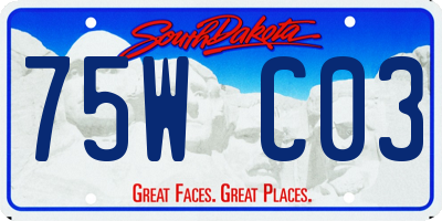 SD license plate 75WC03