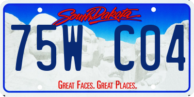 SD license plate 75WC04
