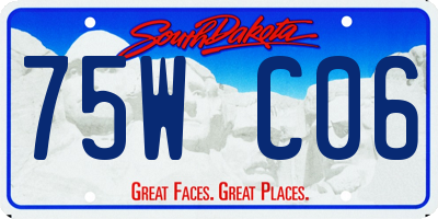 SD license plate 75WC06