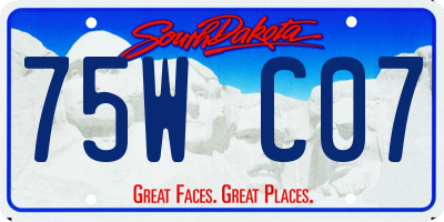 SD license plate 75WC07