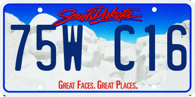 SD license plate 75WC16