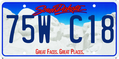 SD license plate 75WC18