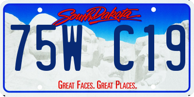 SD license plate 75WC19