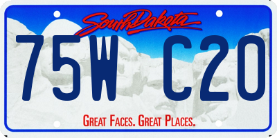 SD license plate 75WC20