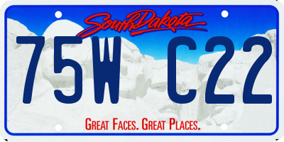 SD license plate 75WC22