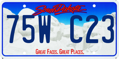 SD license plate 75WC23