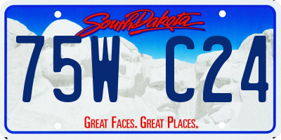SD license plate 75WC24