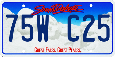 SD license plate 75WC25