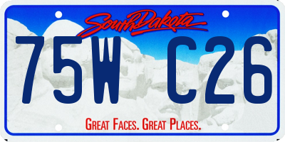 SD license plate 75WC26