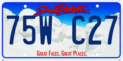 SD license plate 75WC27