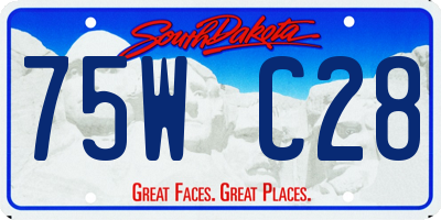 SD license plate 75WC28
