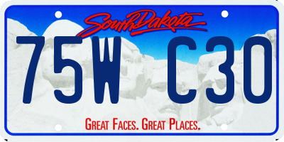SD license plate 75WC30