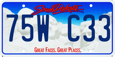 SD license plate 75WC33
