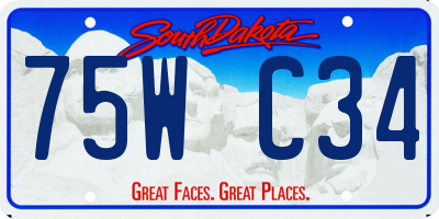 SD license plate 75WC34