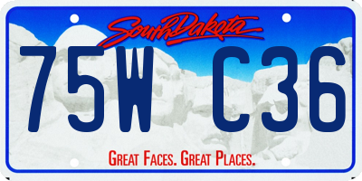 SD license plate 75WC36
